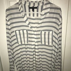 Striped long sleeve blouse